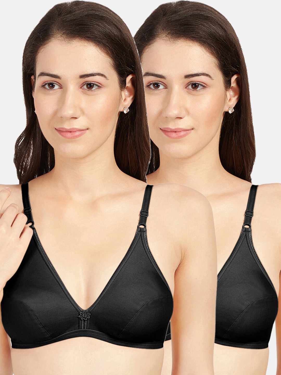 

Sonari Black 2 Everyday Pure Cotton Bra nilamblackblack30B