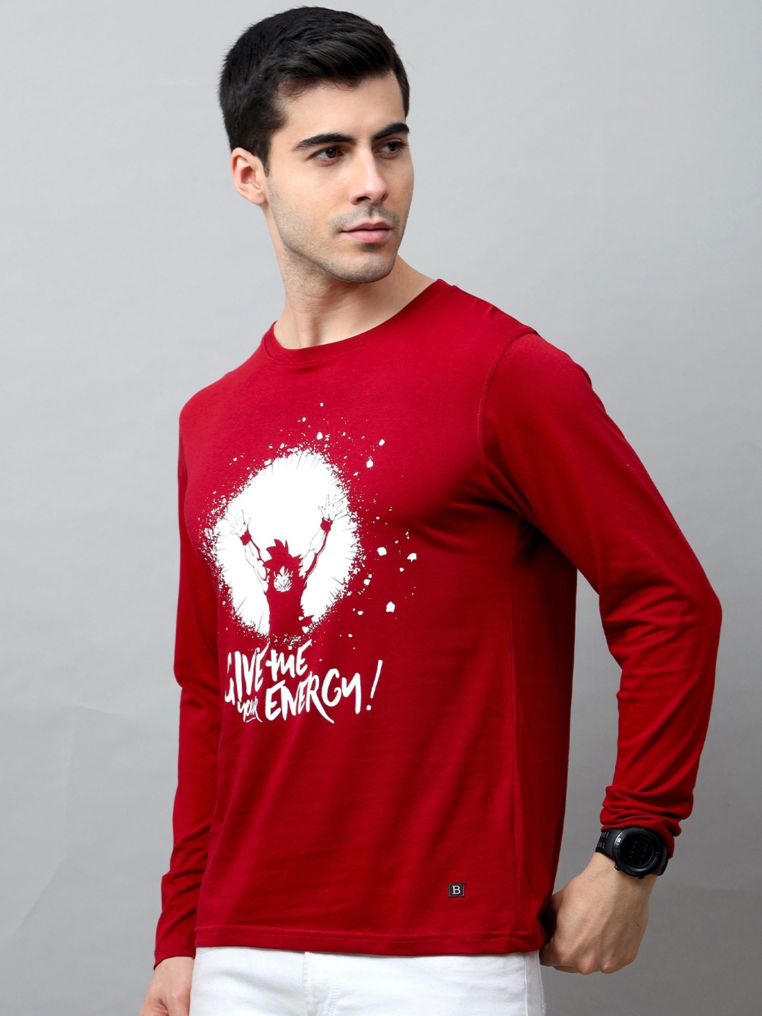 

Bushirt Men Red Printed T-shirt