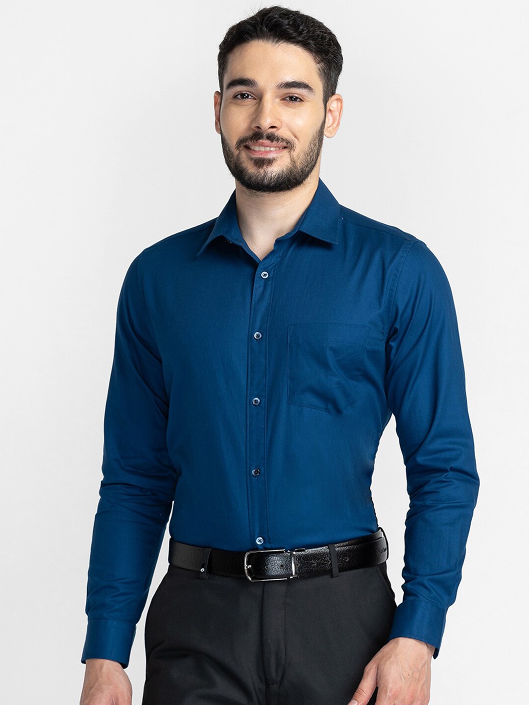 

Oxemberg Men Blue Classic Slim Fit Formal Shirt