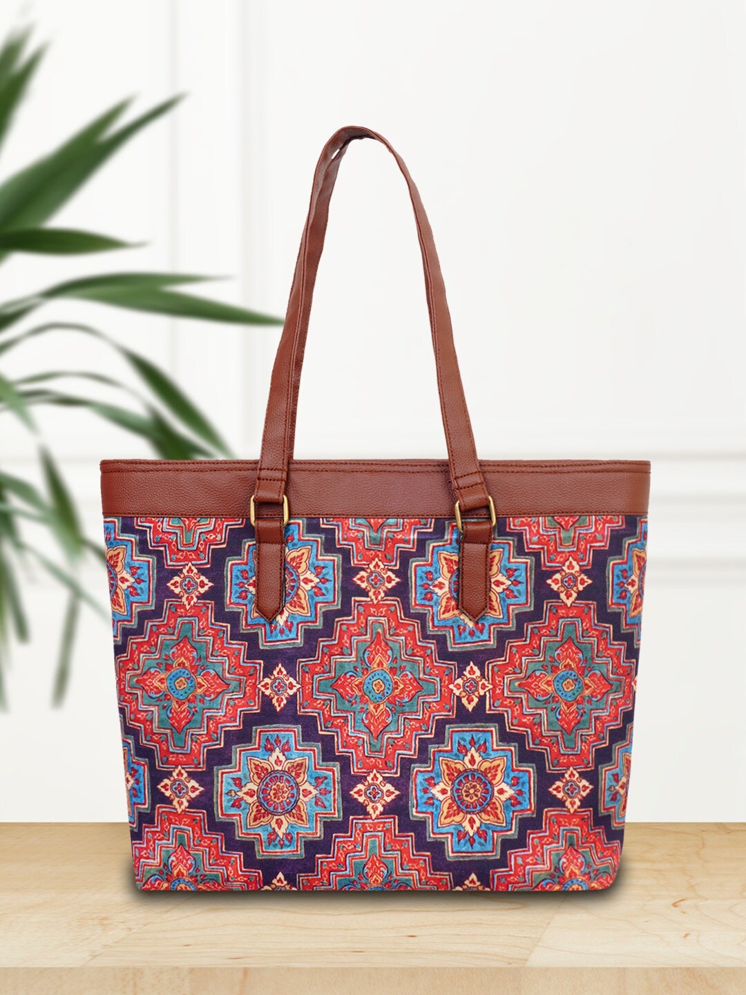 

Crazy Corner Printed Canvas Shoulder Bag Handbags, Red