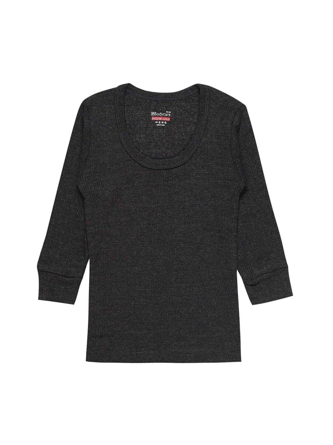 

Bodycare Kids Boys Charcoal Melange Solid Cotton Thermal Top