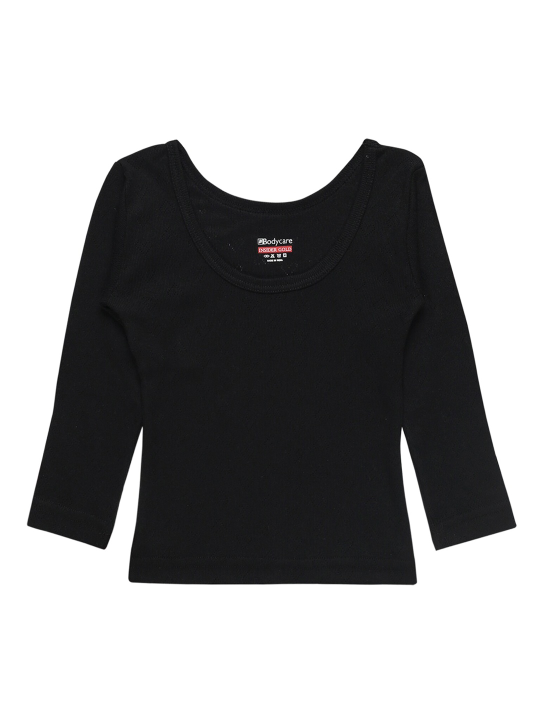 

Bodycare Kids Girls Black Solid Cotton Thermal Top