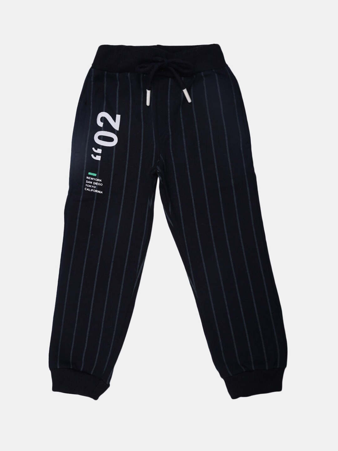 

V-Mart Boys Navy Blue Striped Cotton Joggers