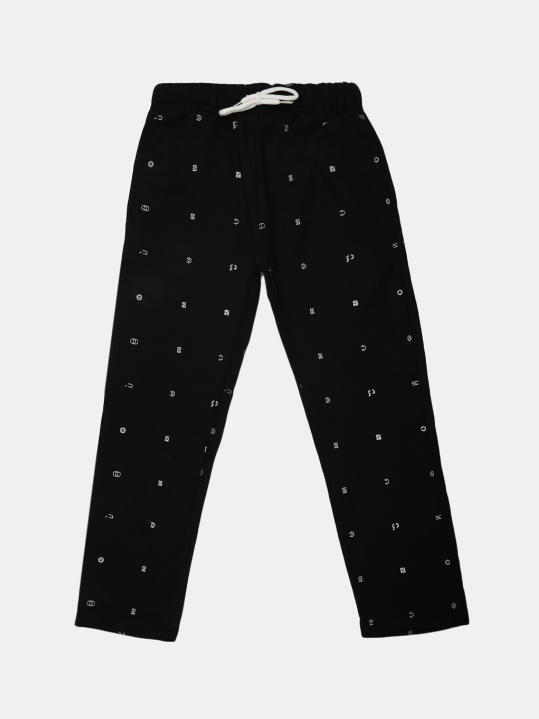 

V-Mart Boys Printed Cotton Spun Fleece Track Pants, Black