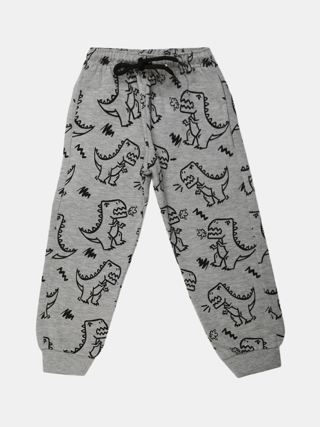 

V-Mart Boys Grey Conversational Printed Cotton Joggers