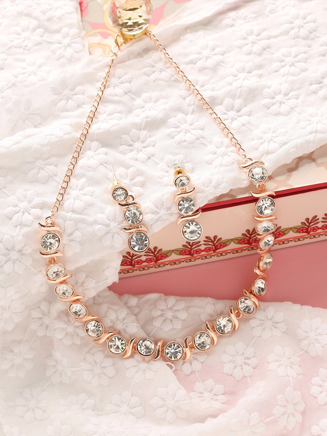 

MAD CLUB Gold-Toned Gold-Plated AD-Studded Jewellery Set