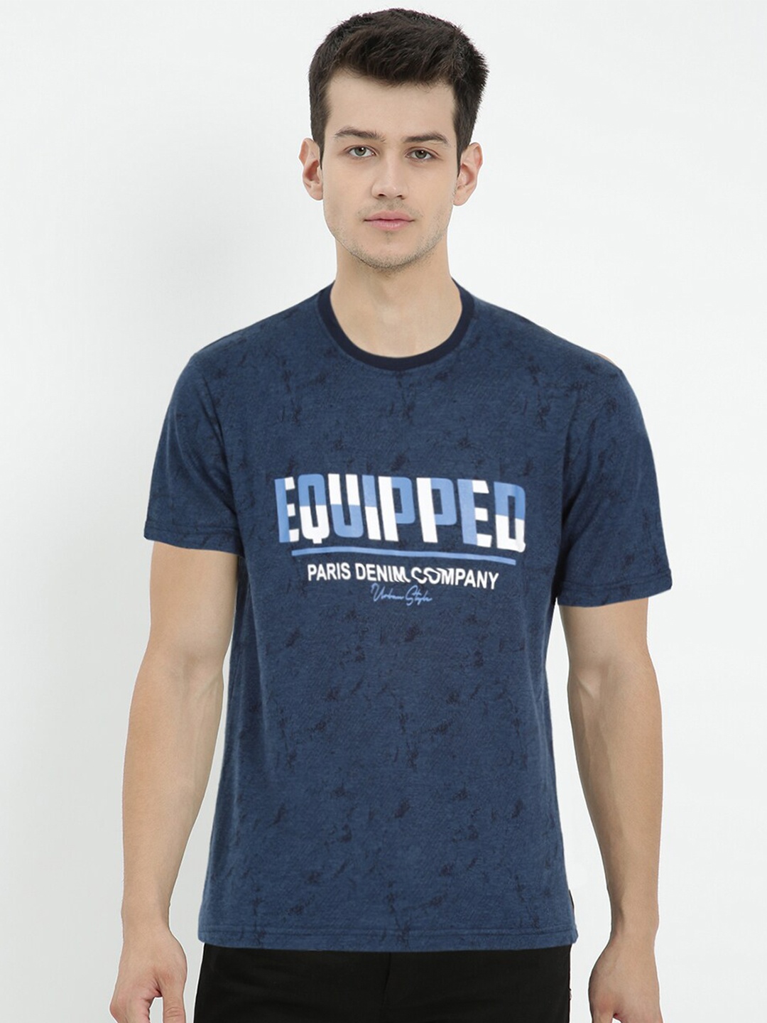 

V2 Value & Variety Men Blue Typography Printed Cotton T-shirt