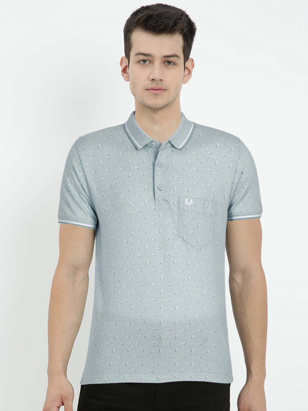 

V2 Value & Variety Men Grey Solid Polo Collar Cotton T-shirt