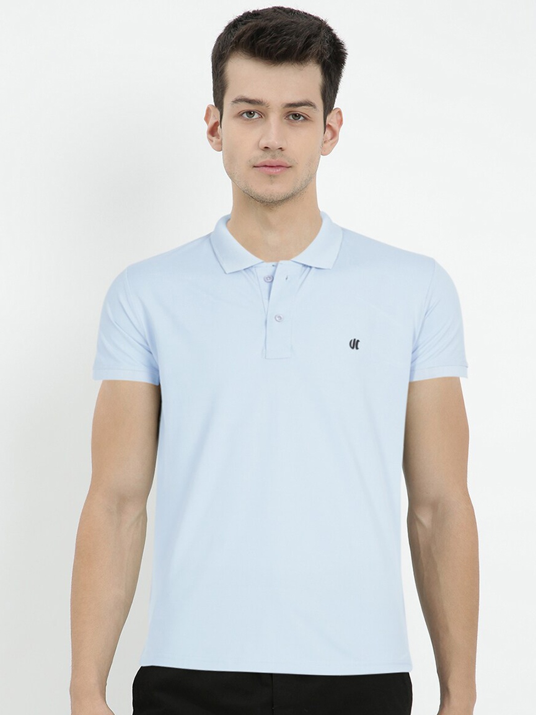 

V2 Value & Variety Men Blue Polo Collar Cotton T-shirt