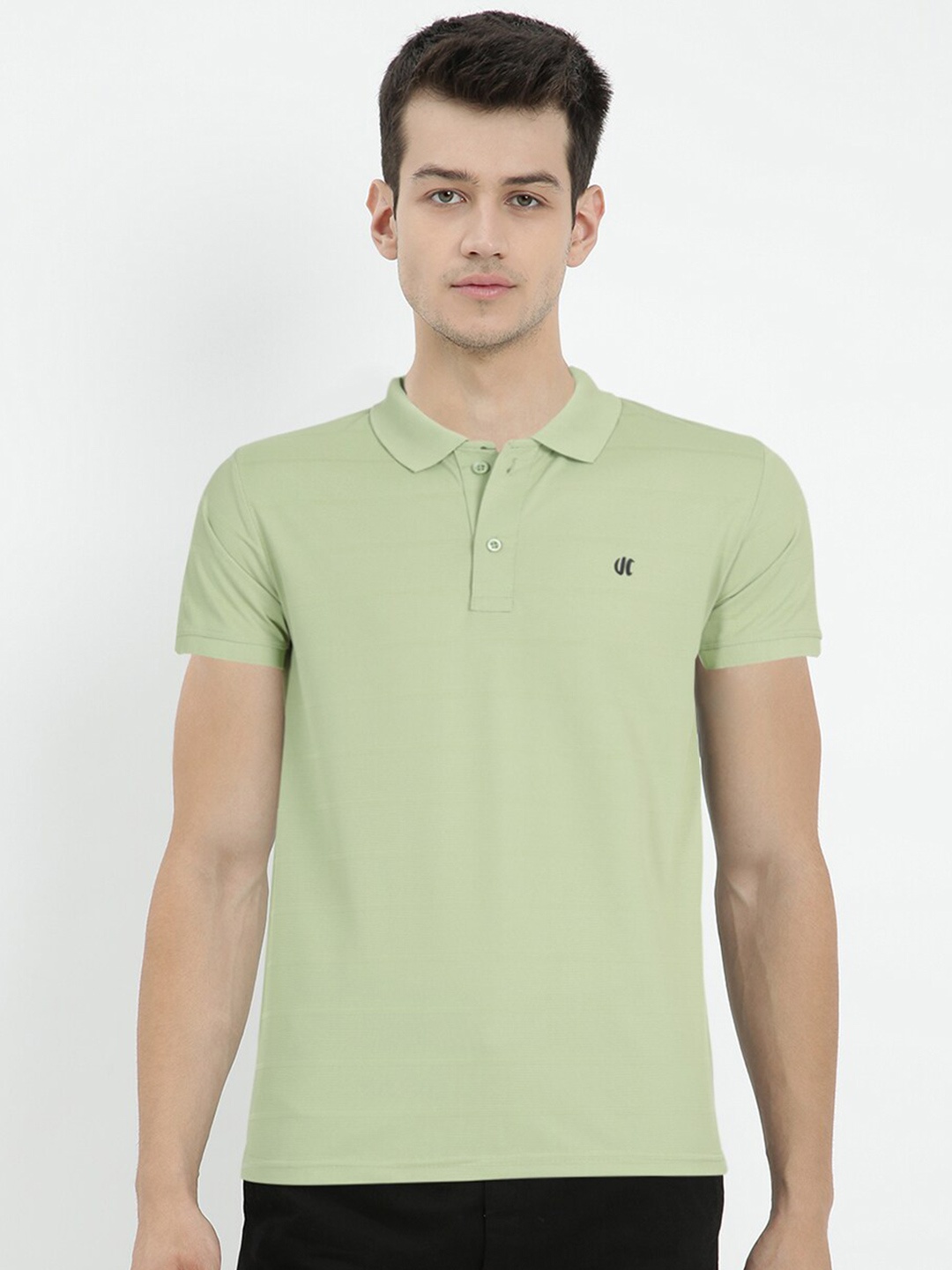 

V2 Value & Variety Men Green Polo Collar Cotton T-shirt