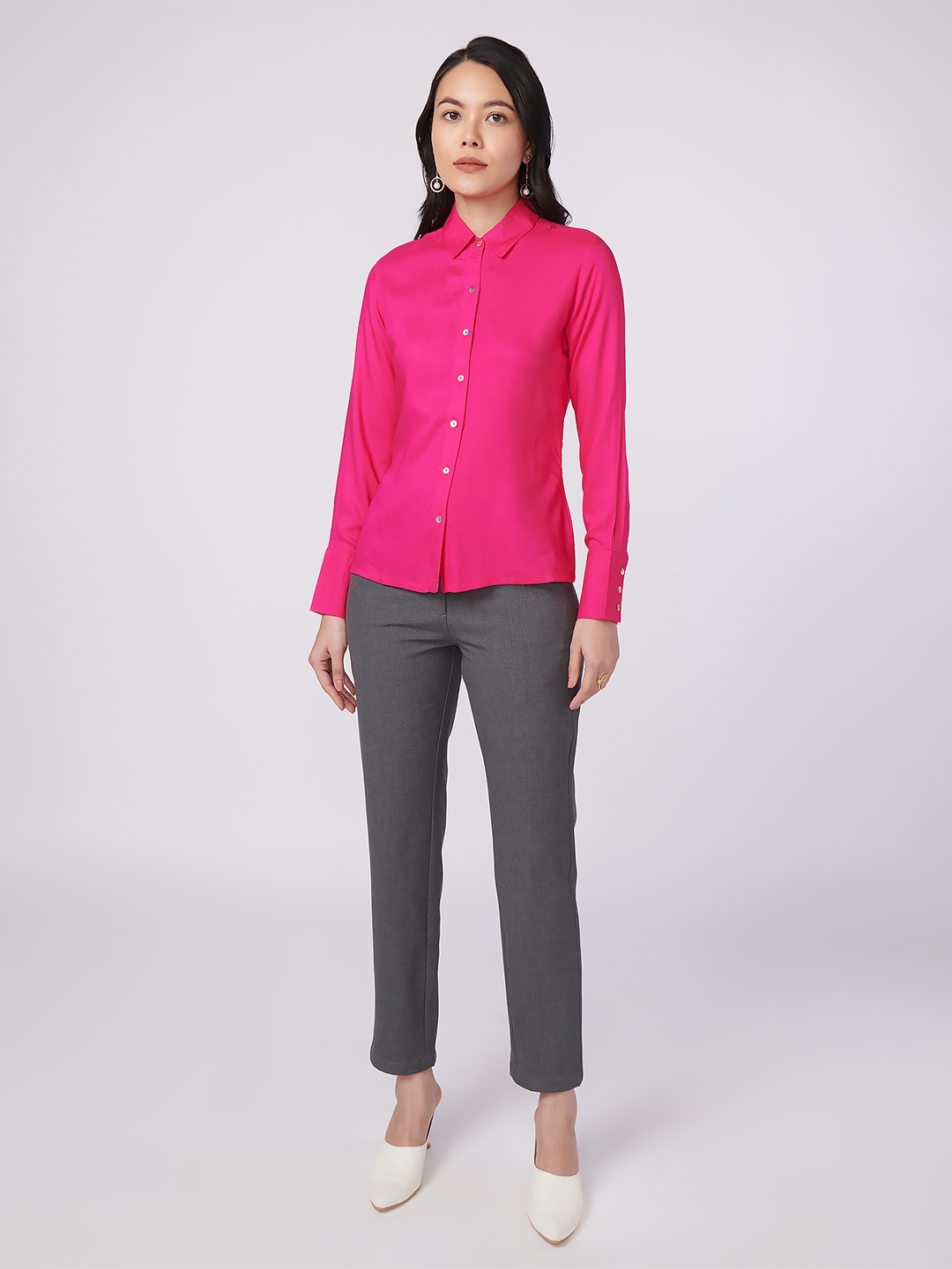 

NOT SO PINK Women Pink Solid Shirt