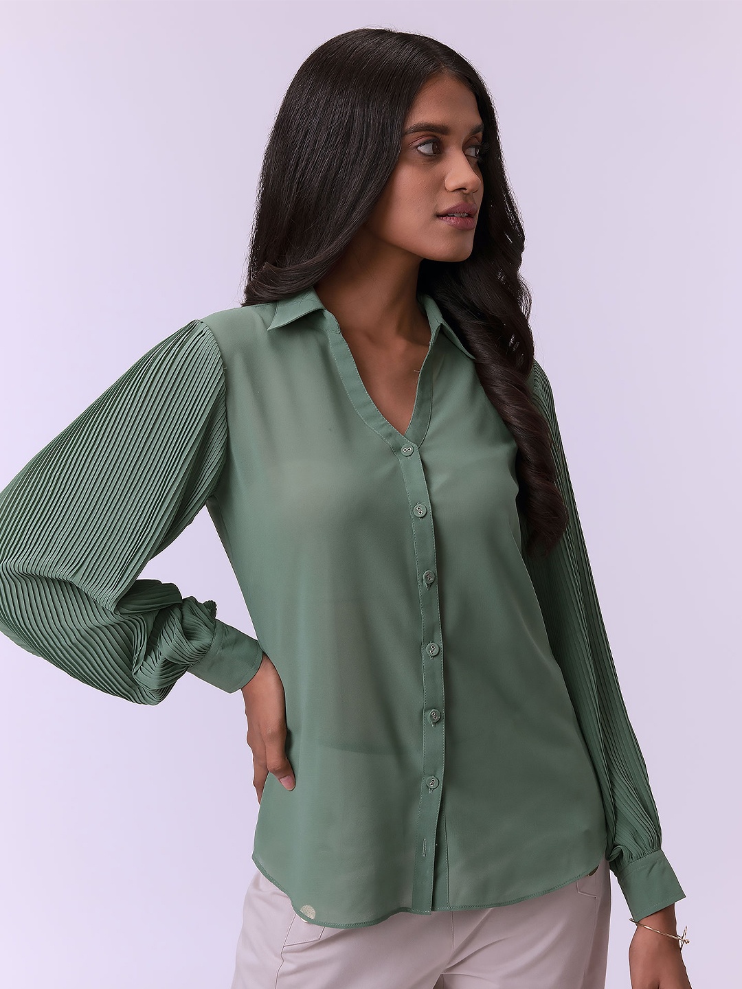 

NOT SO PINK Women Green Shirt