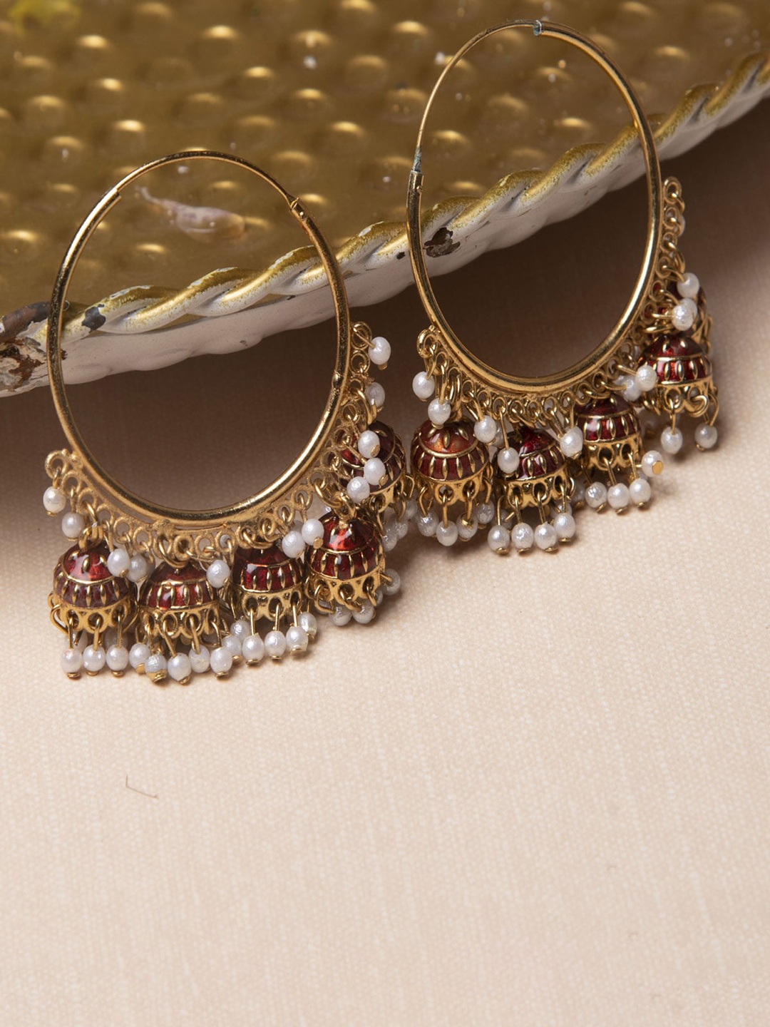 

Jewelz Gold-Plated Circular Hoop Earrings