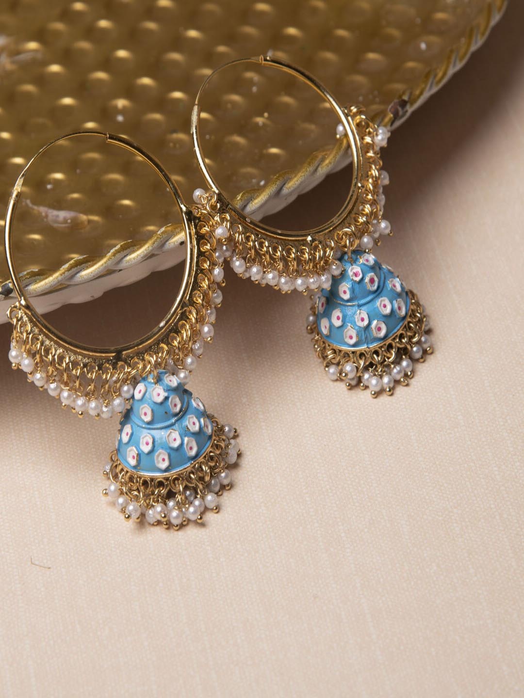 

Jewelz Blue Circular Hoop Earrings