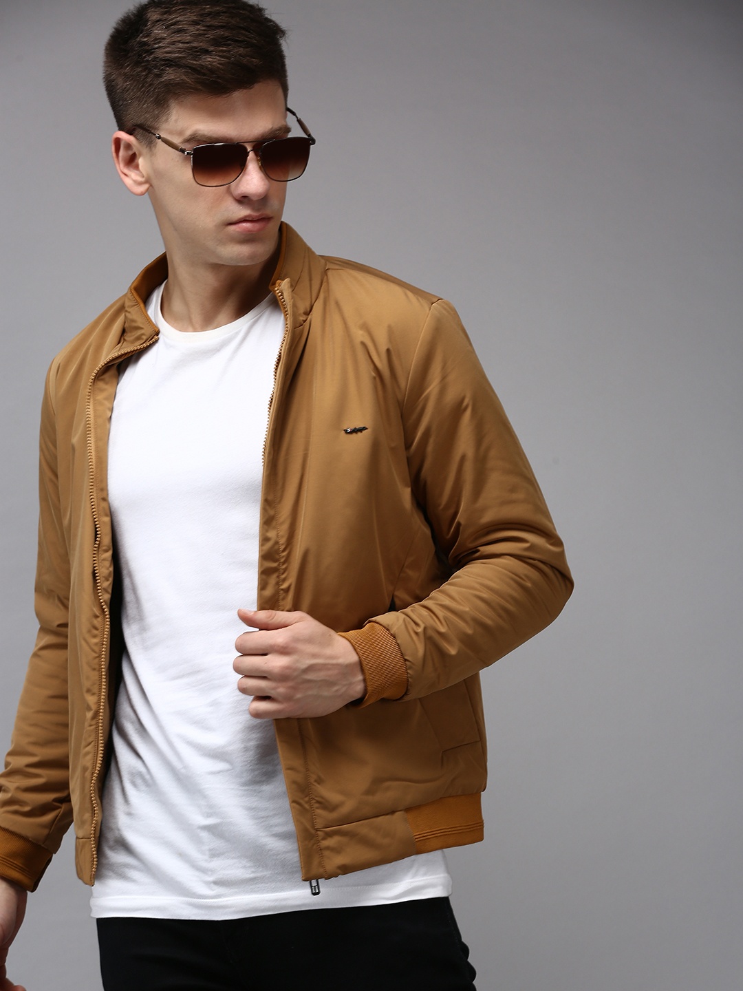 

SHOWOFF Men Khaki Water Resistant Bomber Jacket