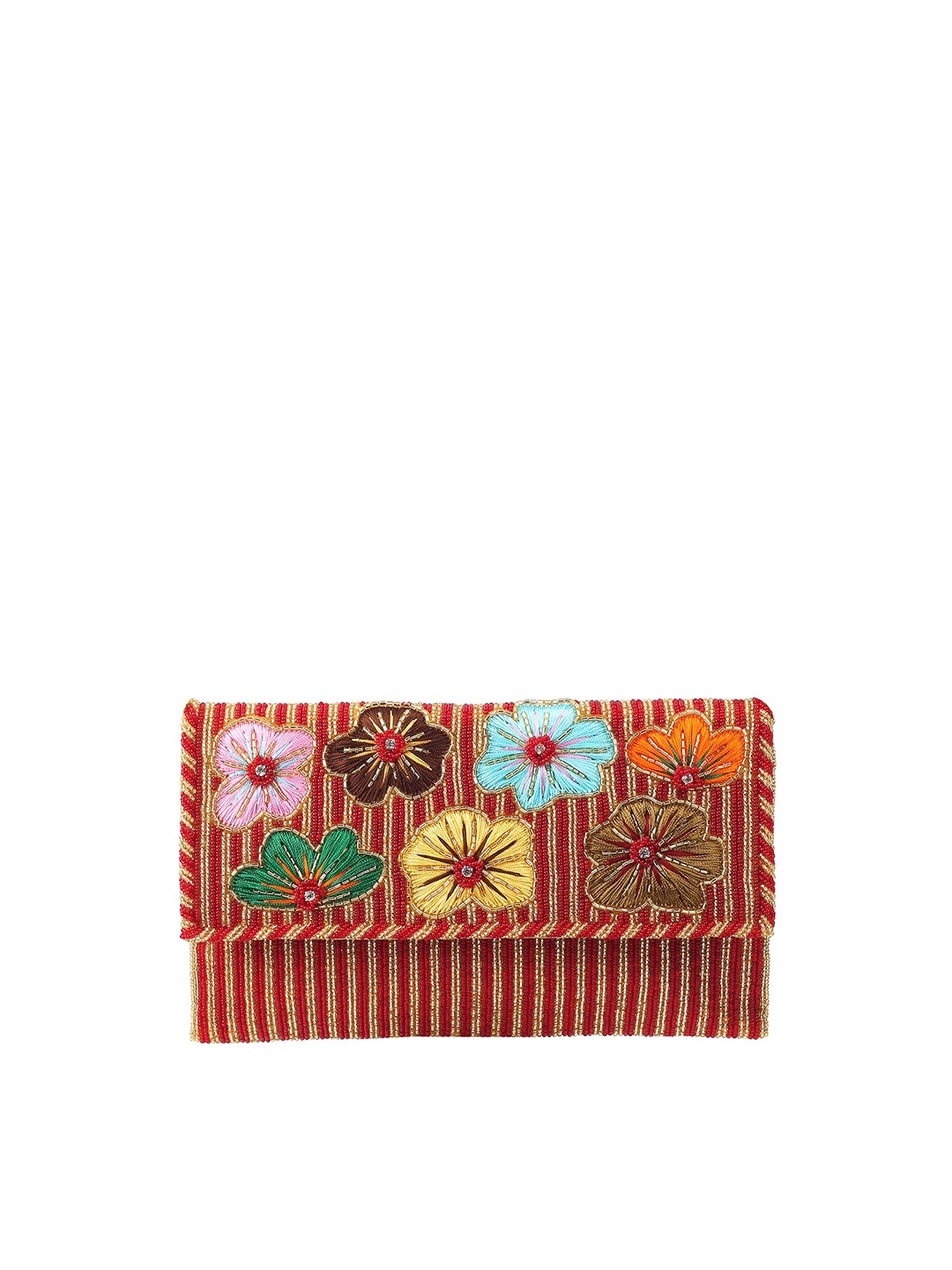 

Metro Maroon & Blue Embroidered Embroidered Purse Clutch