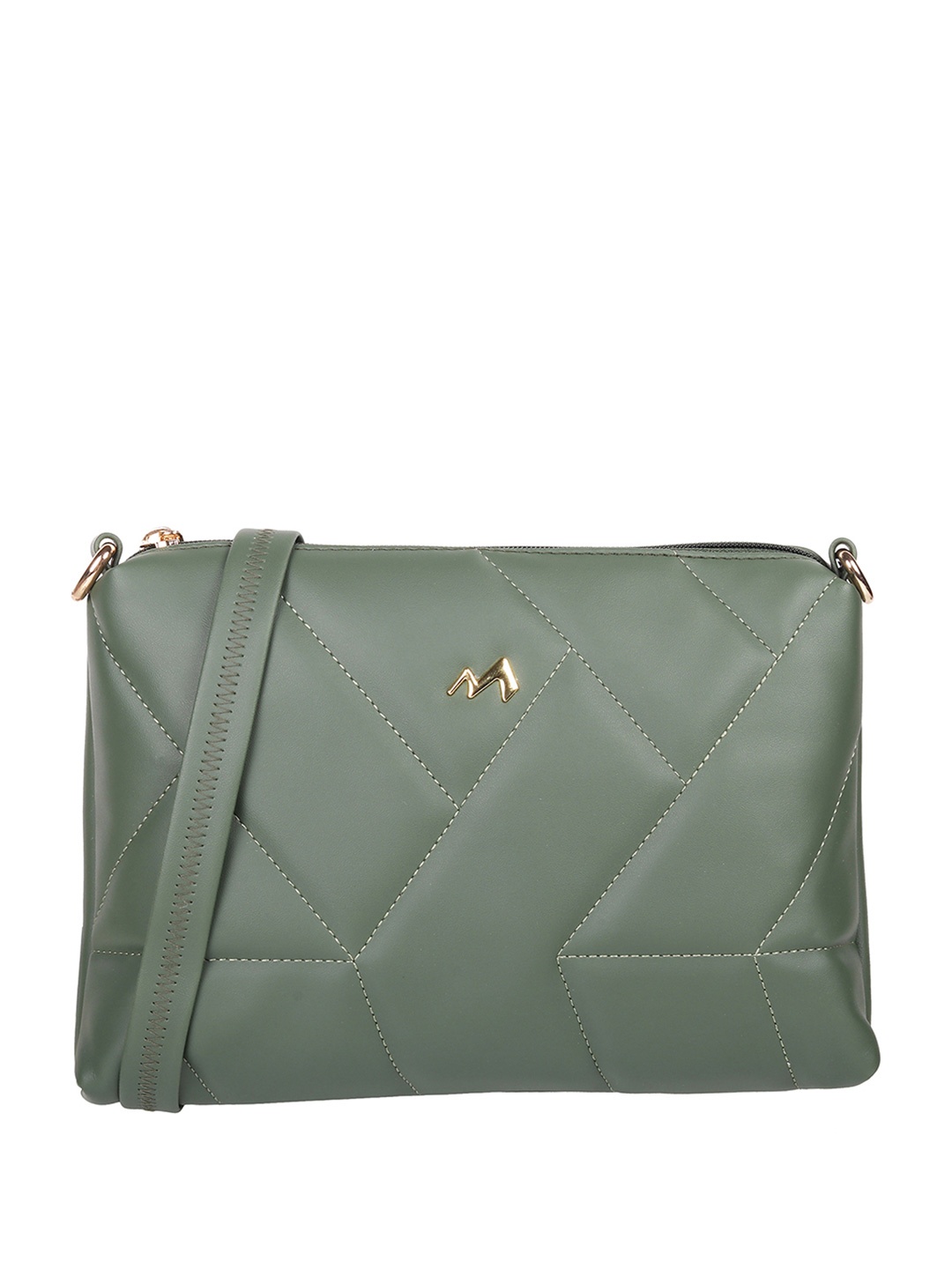 

Metro Green Structured Sling Bag with Quilted