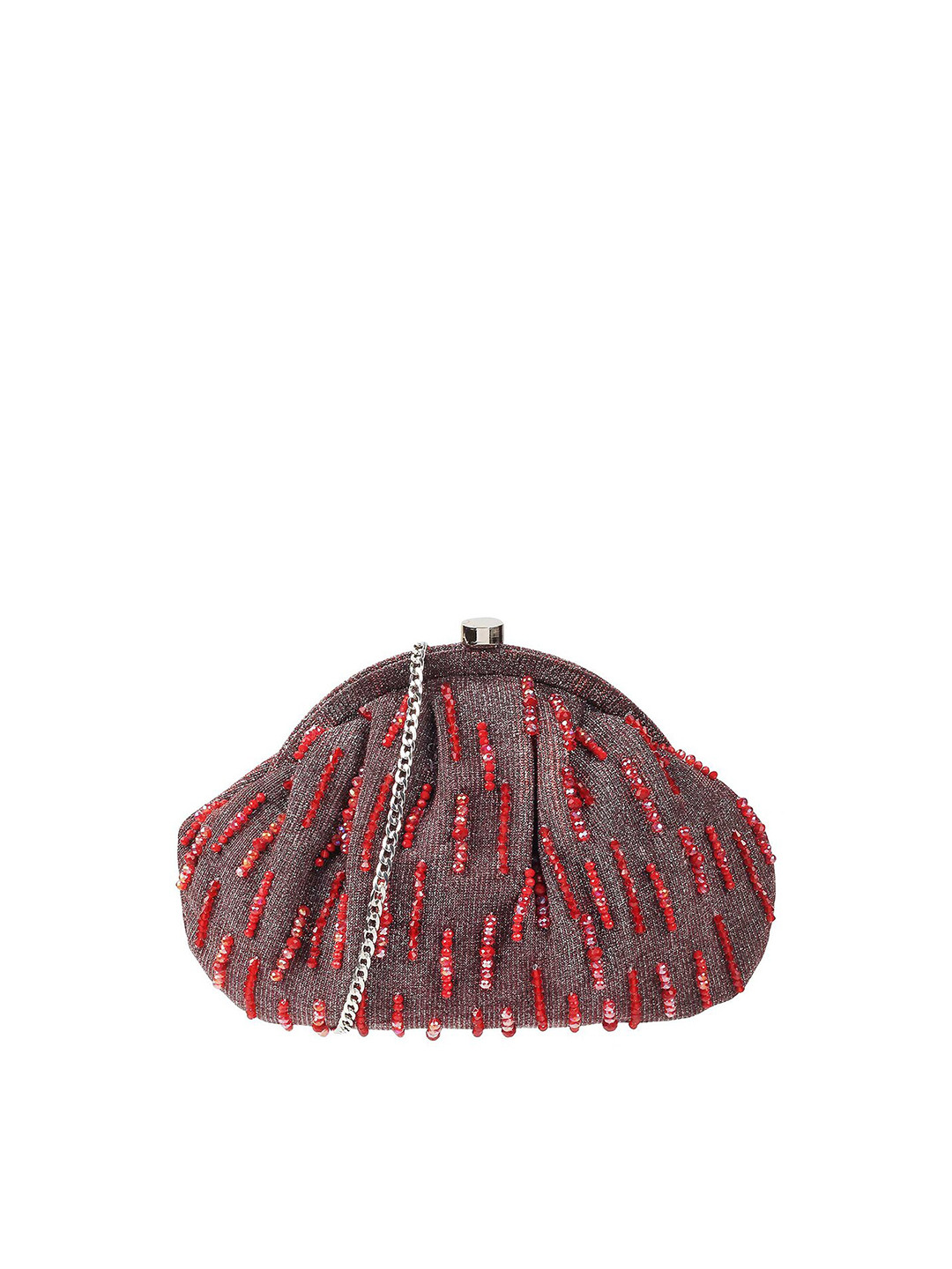 

Metro Grey & Maroon Embellished Embellished Purse Clutch