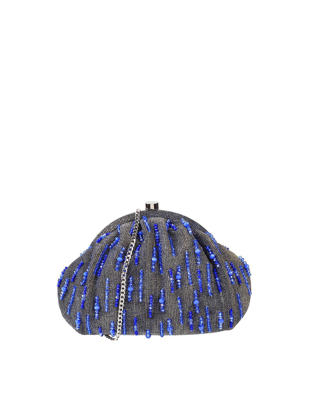 

Metro Grey & Blue Embellished Embellished Purse Clutch