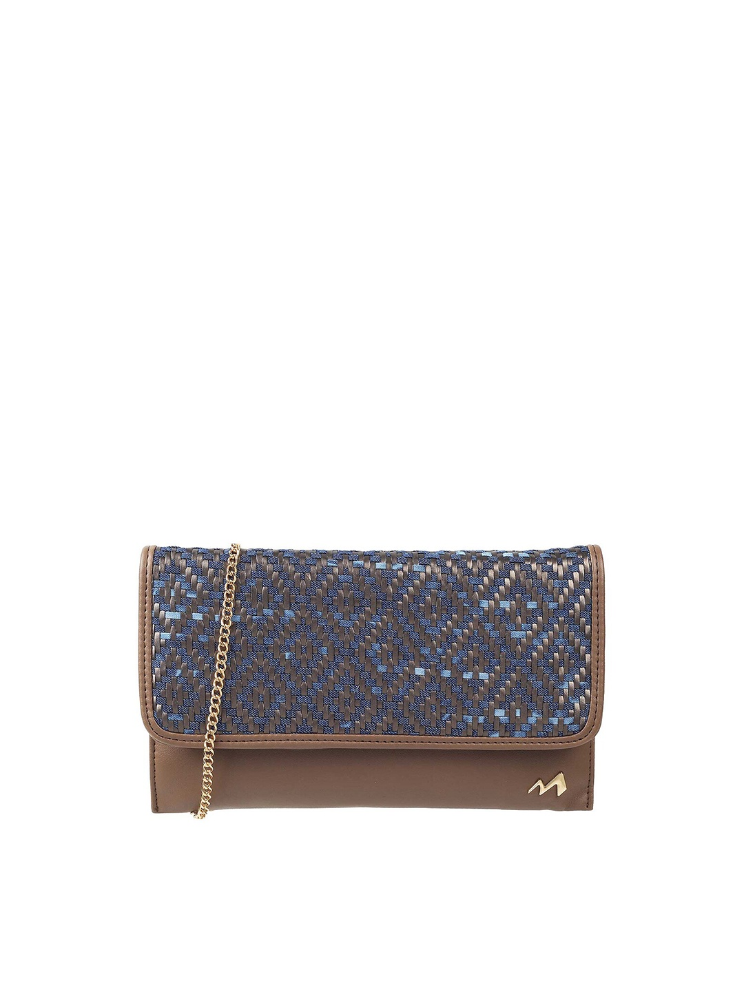 

Metro Bronze-Toned & Blue Embellished Purse Clutch