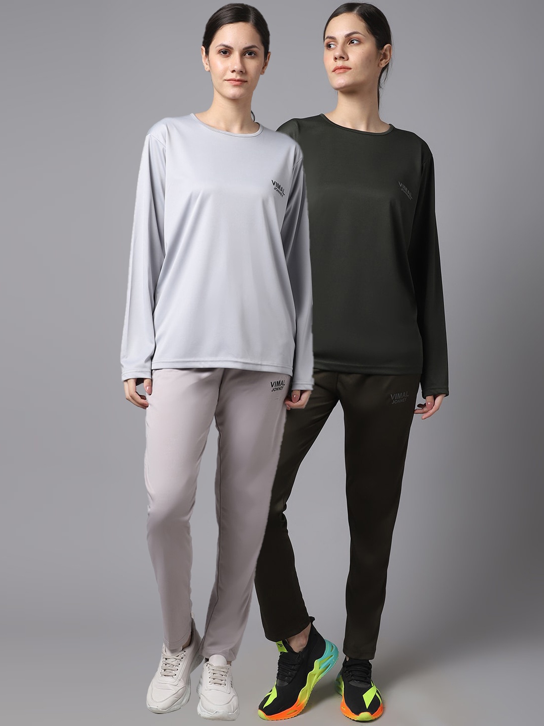 

MACK JONNEY JONNEY Women Pack Of 2 Solid Tracksuits, Grey