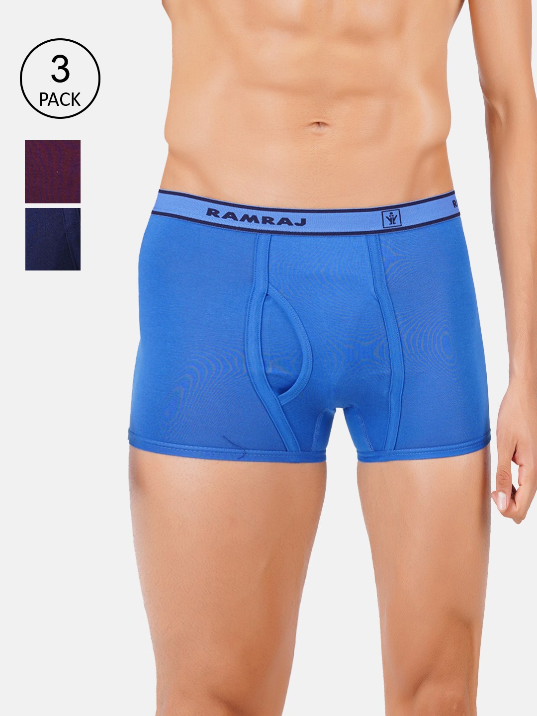 

Ramraj Men Pack of 3 Assorted Cotton Vintrack Trunks