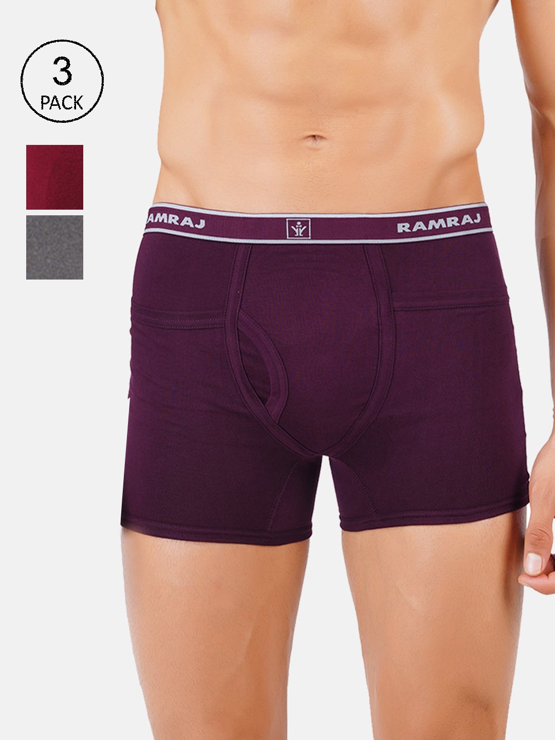 

Ramraj Men Pack of 3 Assorted Cotton Target Trunks