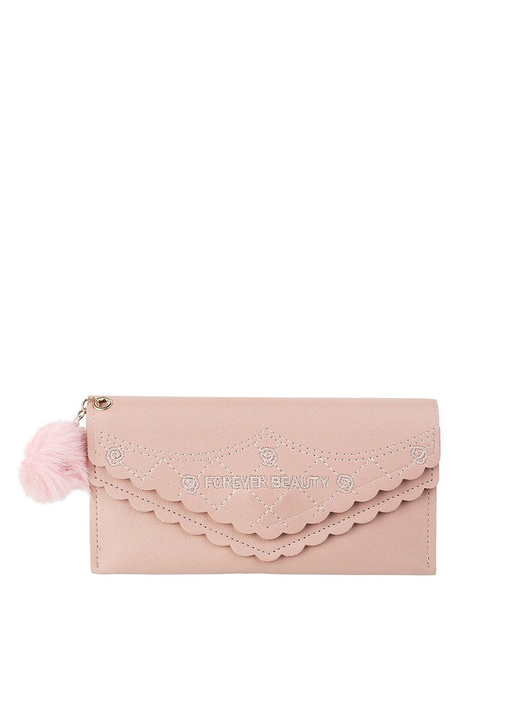 

WALKWAY by Metro Women Pink Typography Embroidered Envelope Wallet