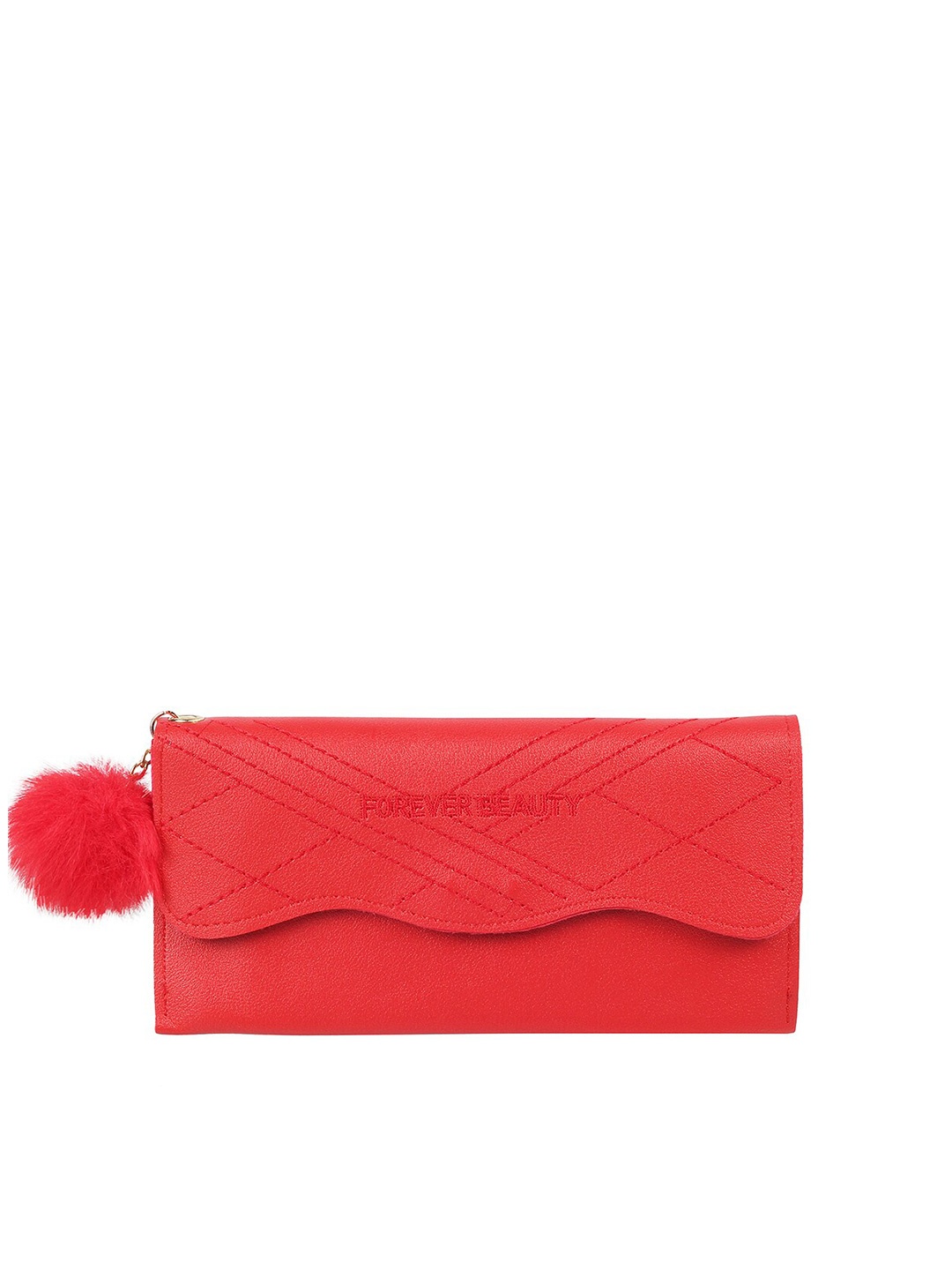 

WALKWAY by Metro Women Red Geometric Textured Envelope Wallet