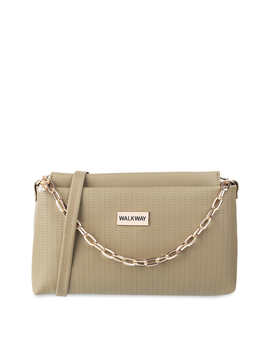 

WALKWAY by Metro Women Khaki Textured Structured Handheld Bag