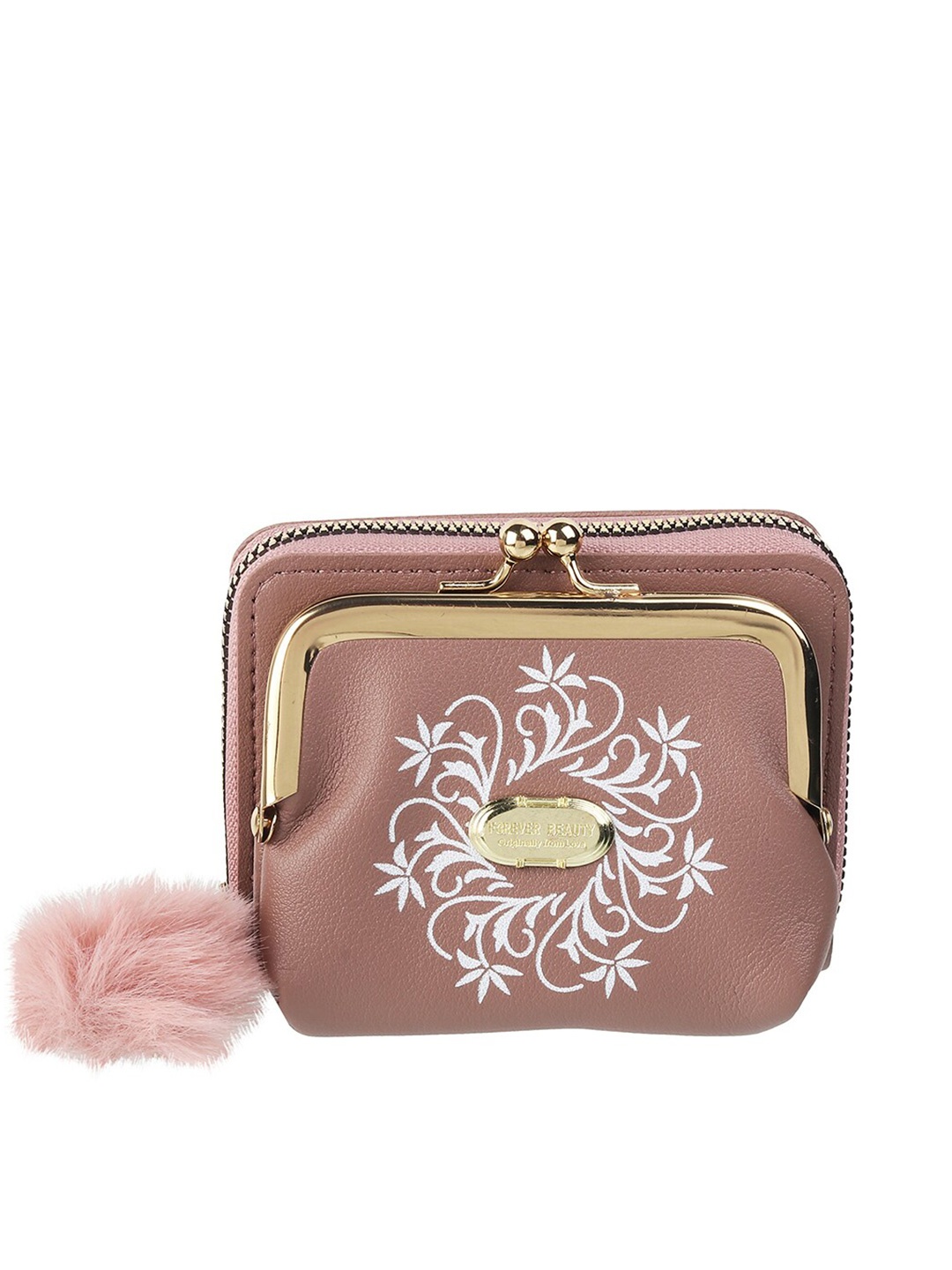 

WALKWAY by Metro Women Brown & White Floral Printed Zip Around Wallet