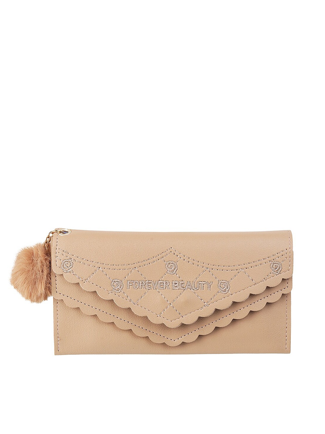 

WALKWAY by Metro Women Gold-Toned Geometric Textured Embroidered Envelope Wallet