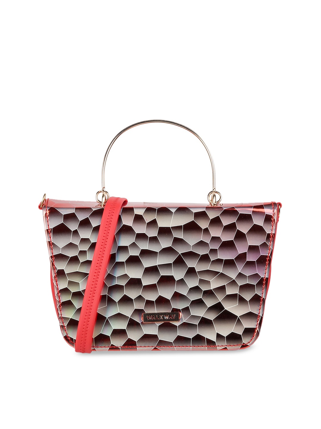 

WALKWAY by Metro Women Beige Printed Structured Satchel