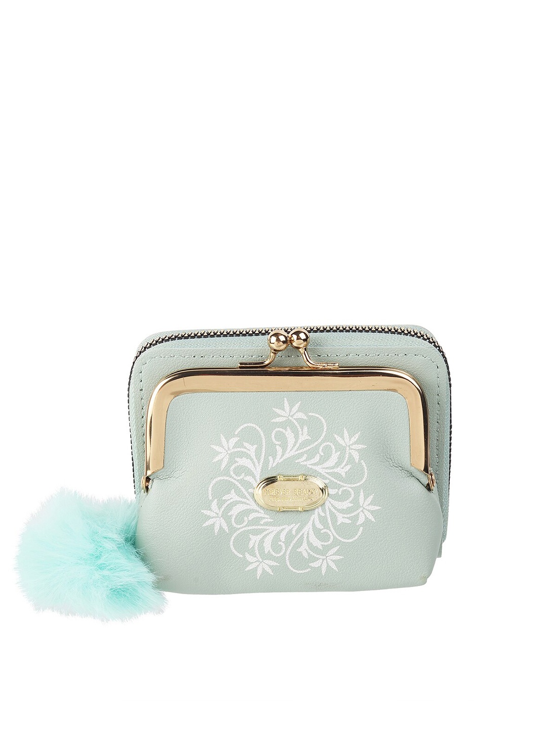 

WALKWAY by Metro Women Green & White Floral Printed Zip Around Wallet