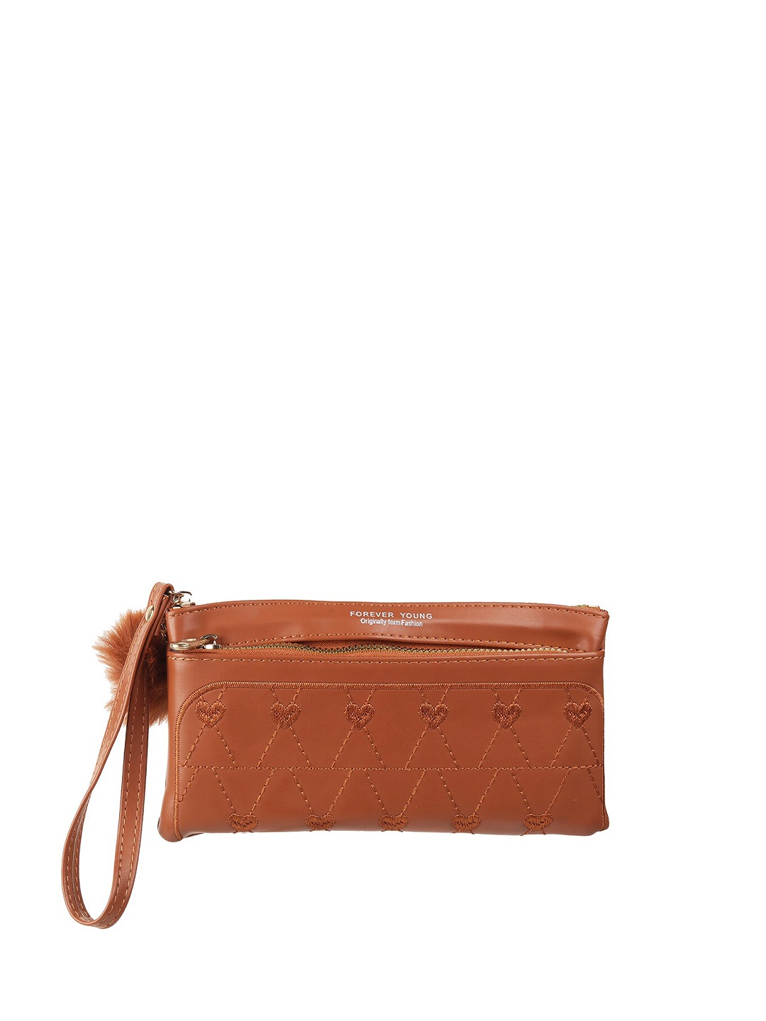 

WALKWAY by Metro Women Brown Textured Zip Around Wallet