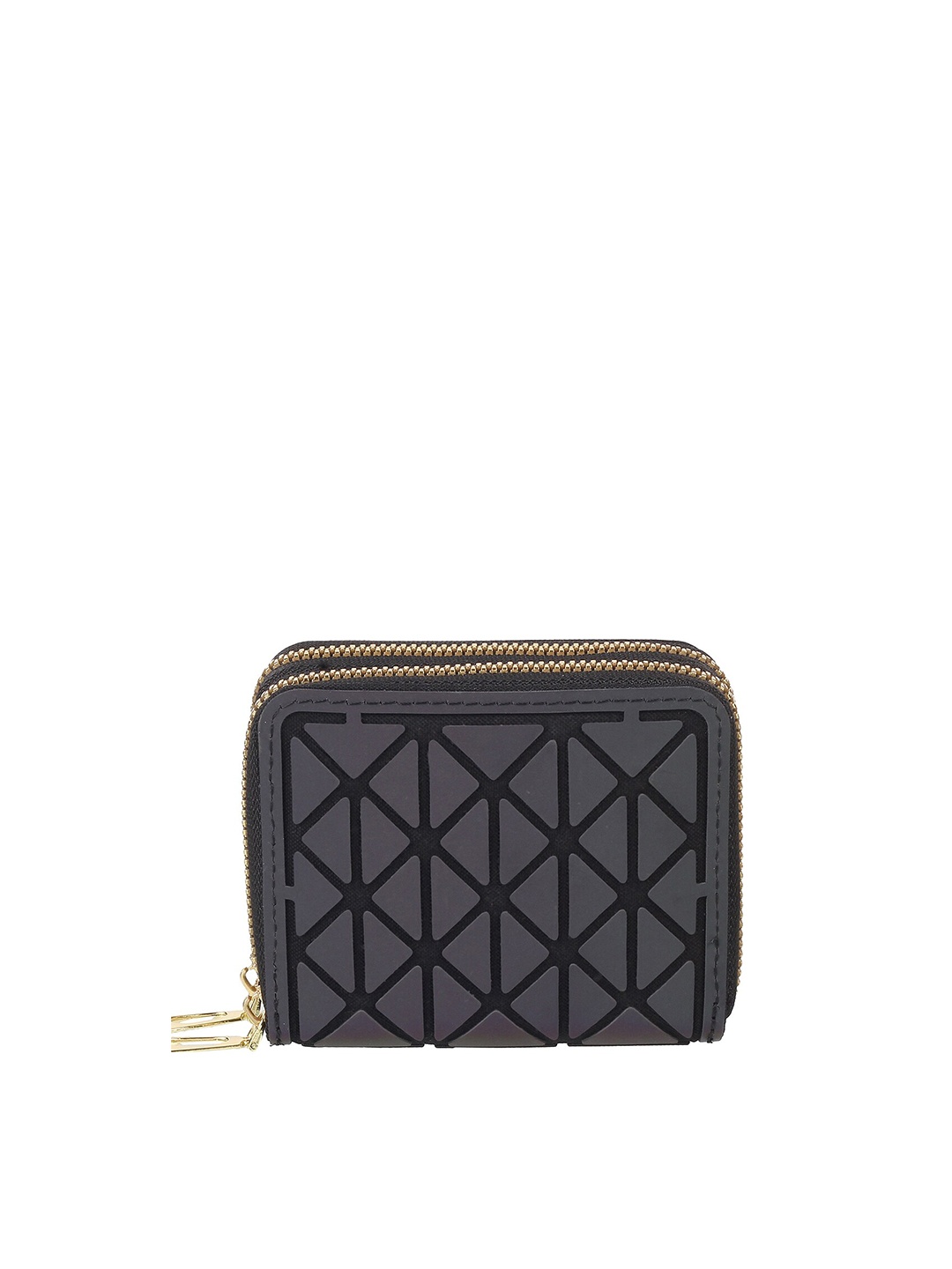 

WALKWAY by Metro Women Grey & Black Geometric Printed Zip Around Wallet