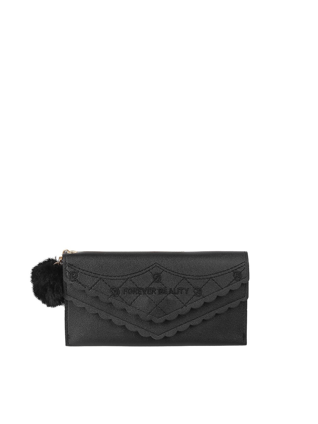 

WALKWAY by Metro Women Black Textured Envelope Wallet
