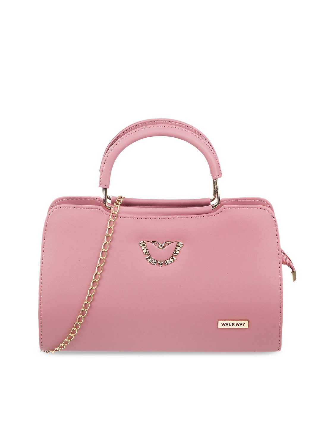 

WALKWAY by Metro Women Peach-Coloured Structured Handheld Bag