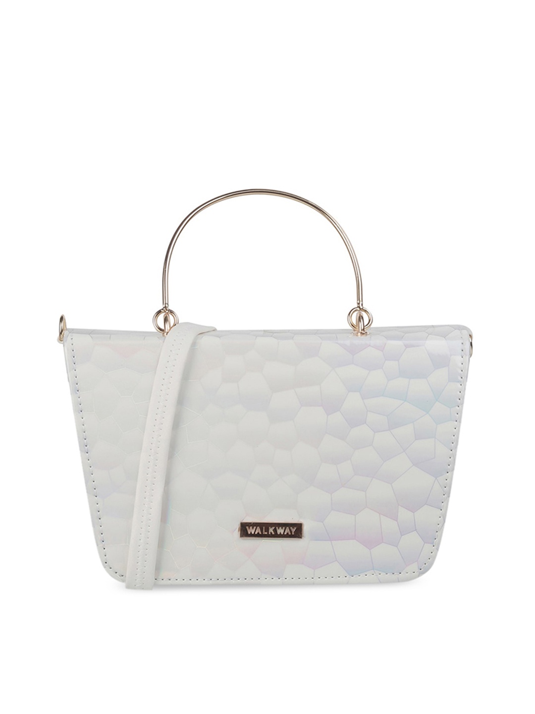 

WALKWAY by Metro Women White Printed Structured Satchel