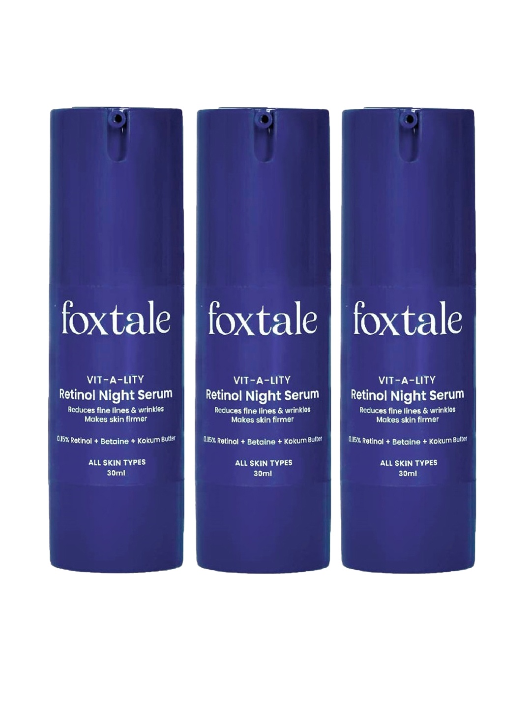 

FoxTale Set of 3 - 0.15% Encapsulated Retinol Night Serum 90ml, Blue