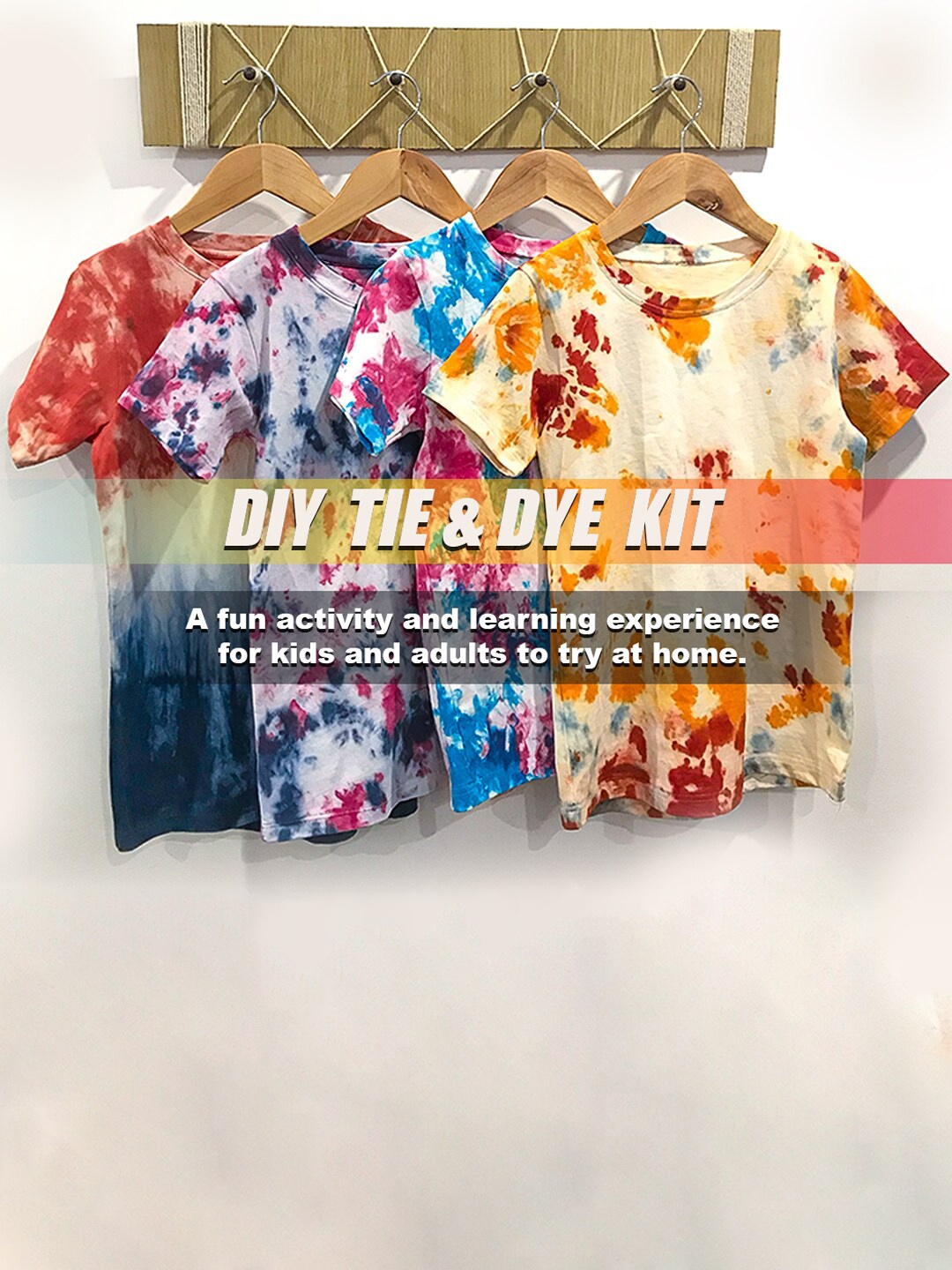 

luyk Kids Red & Orange-Colored Tie & Dyed DIY T-Shirt Kit