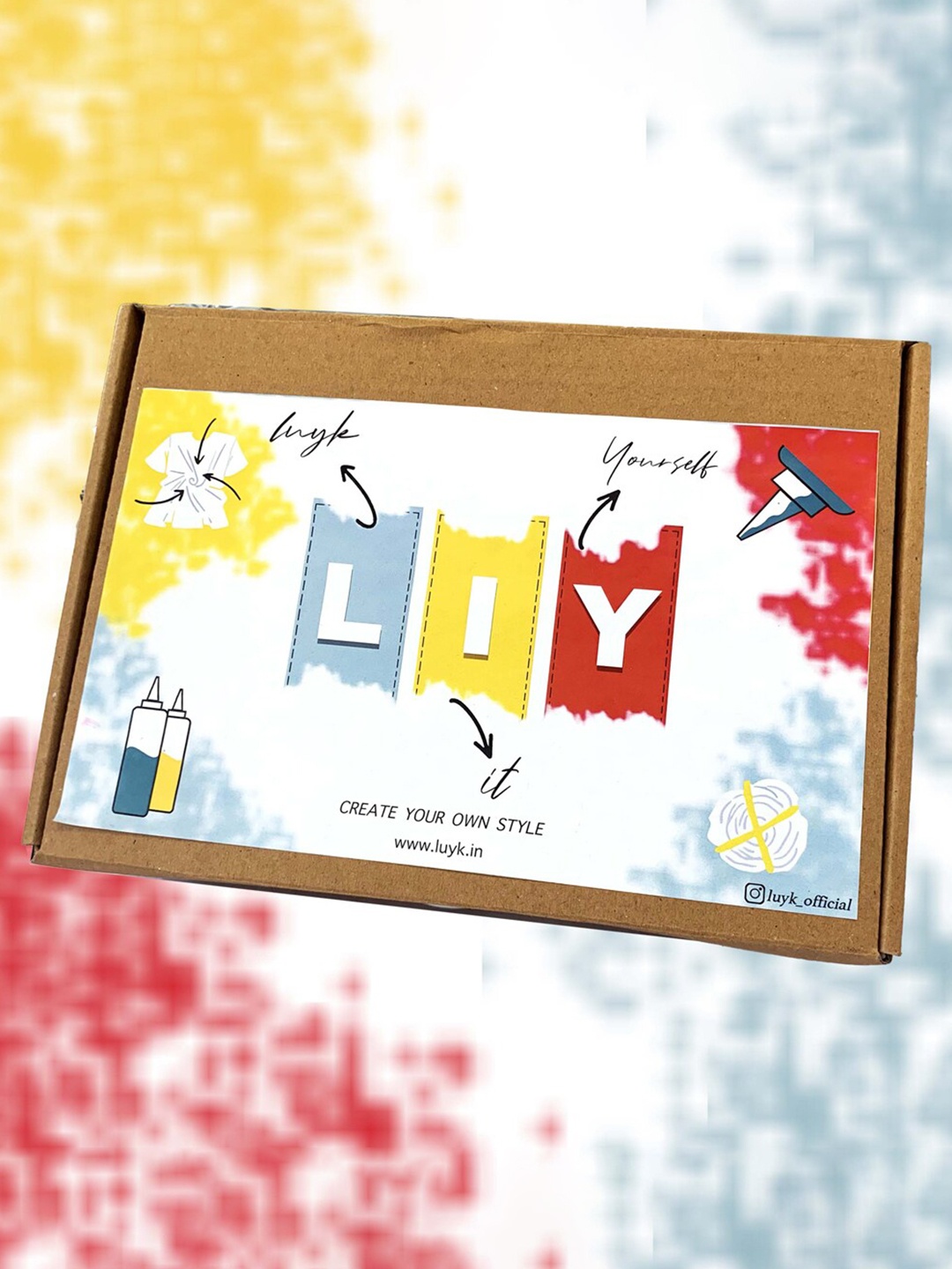 

luyk Kids Red & White Tie & Dyed DIY T-Shirt Kit