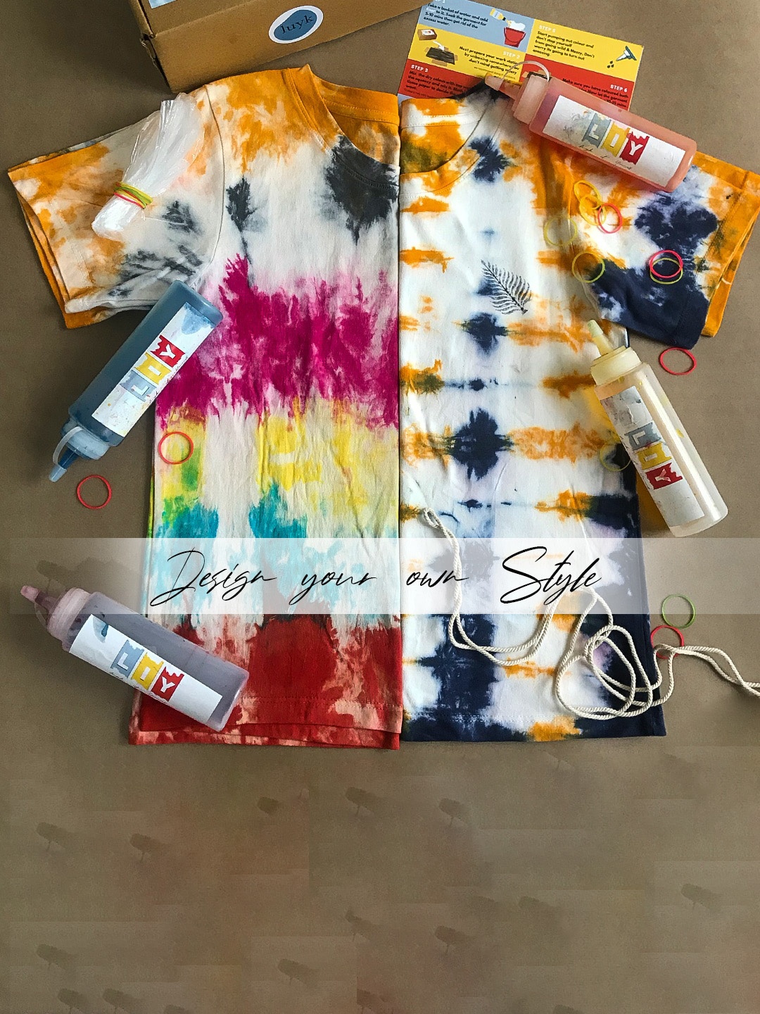 

luyk Kids White Tie & Dye DIY T-Shirt Kit