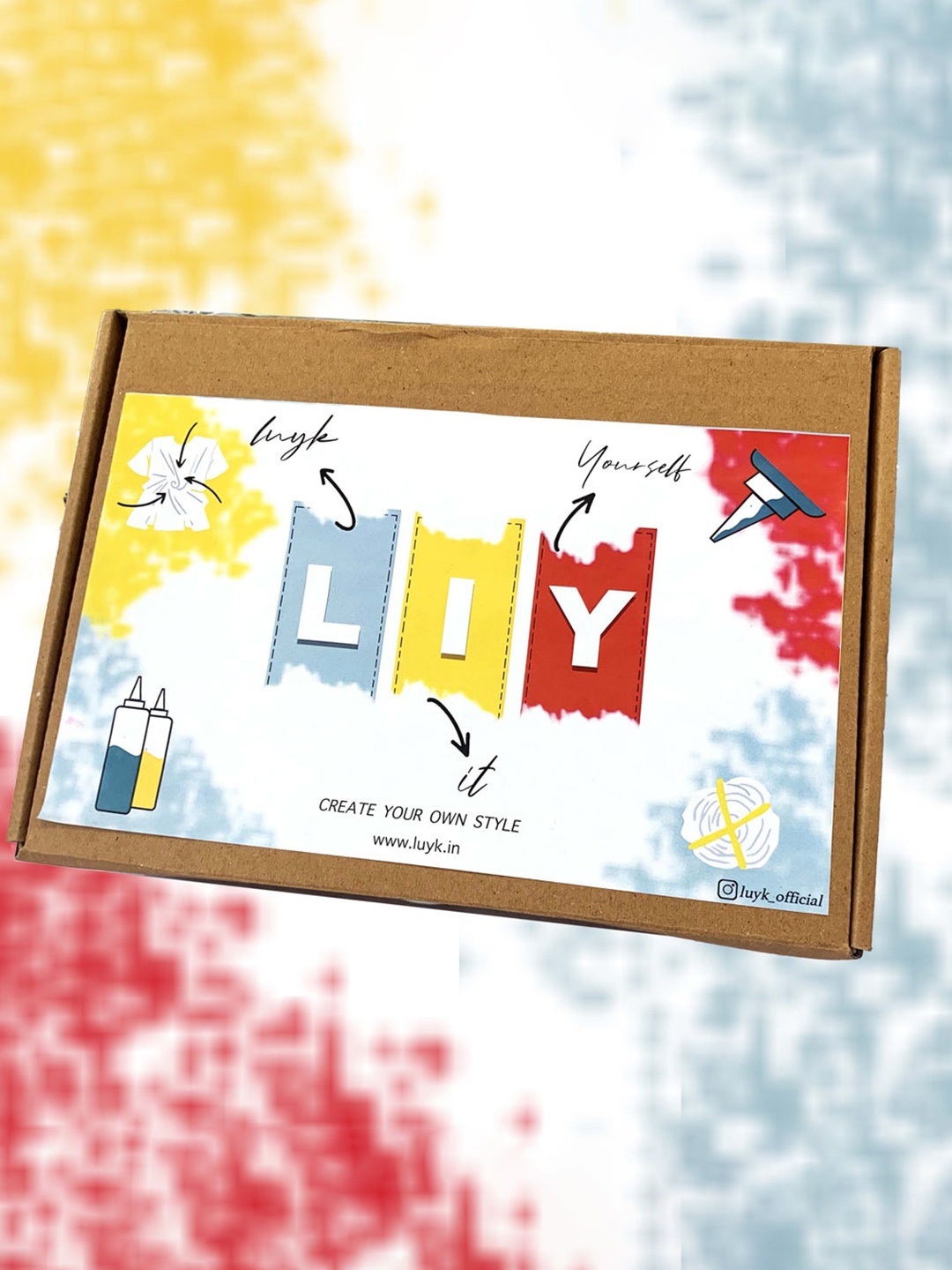 

luyk Kids Navy Blue & Red Tie & Dyed DIY T-Shirt Kit