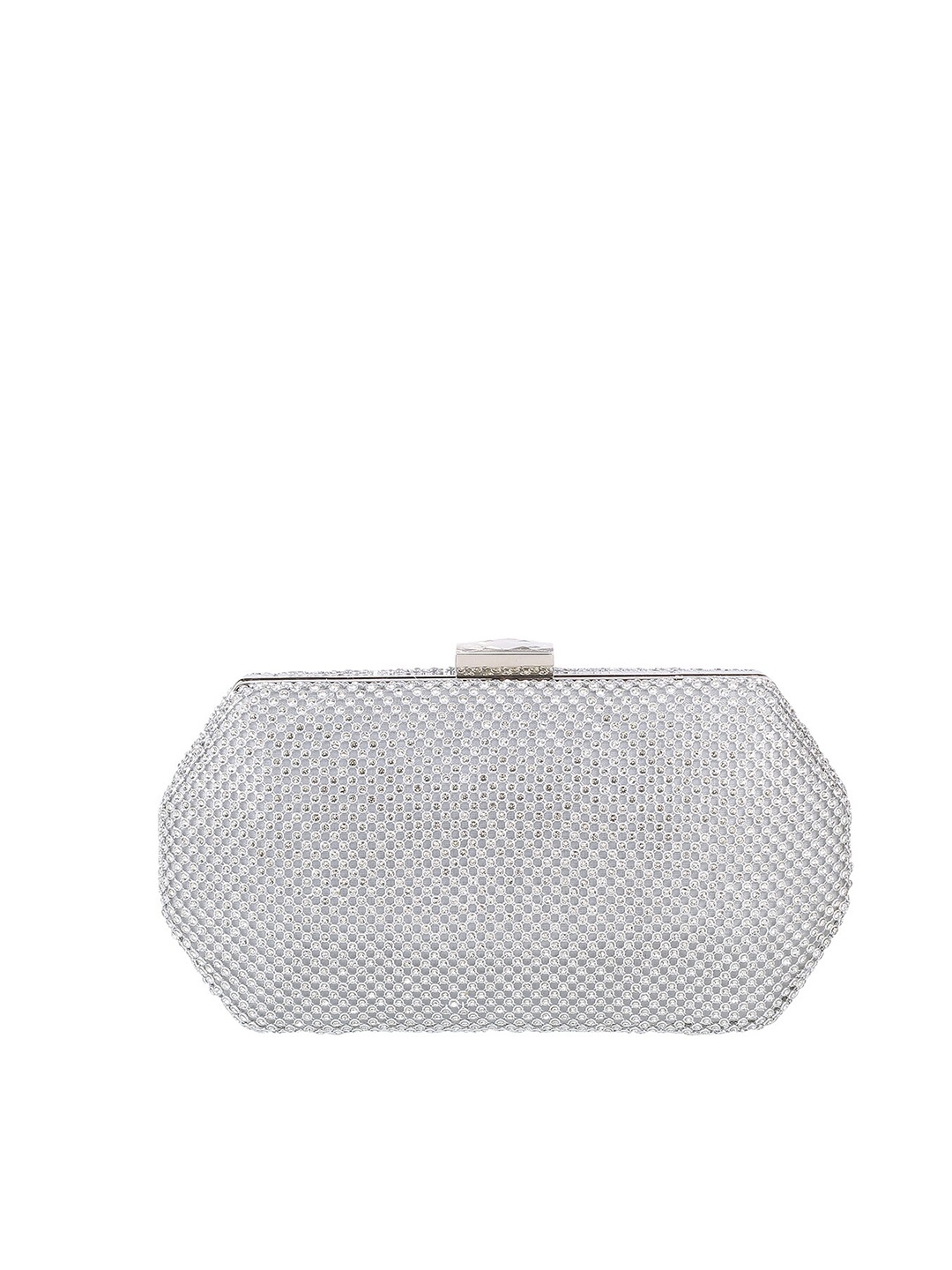 

Mochi Women Silver-Toned Embellished Synthetic Purse Clutch