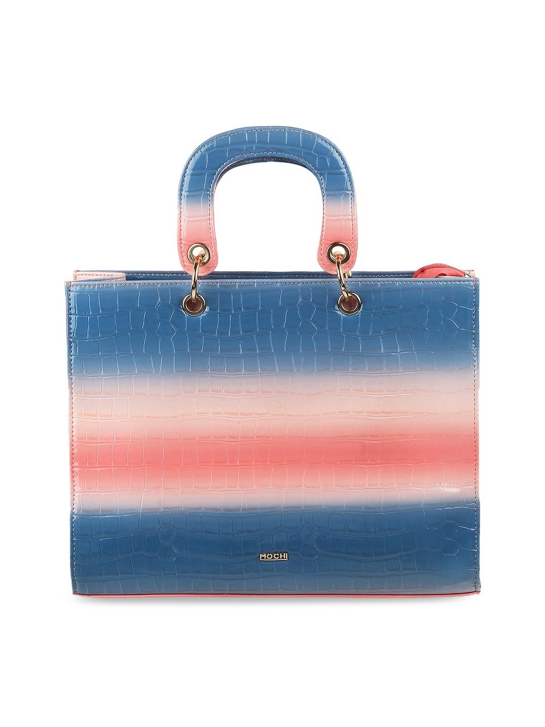 

Mochi Blue Textured Structured Handheld Bag