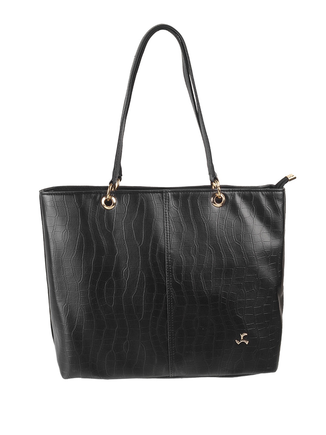 

Mochi Black Textured Structured Shoulder Bag