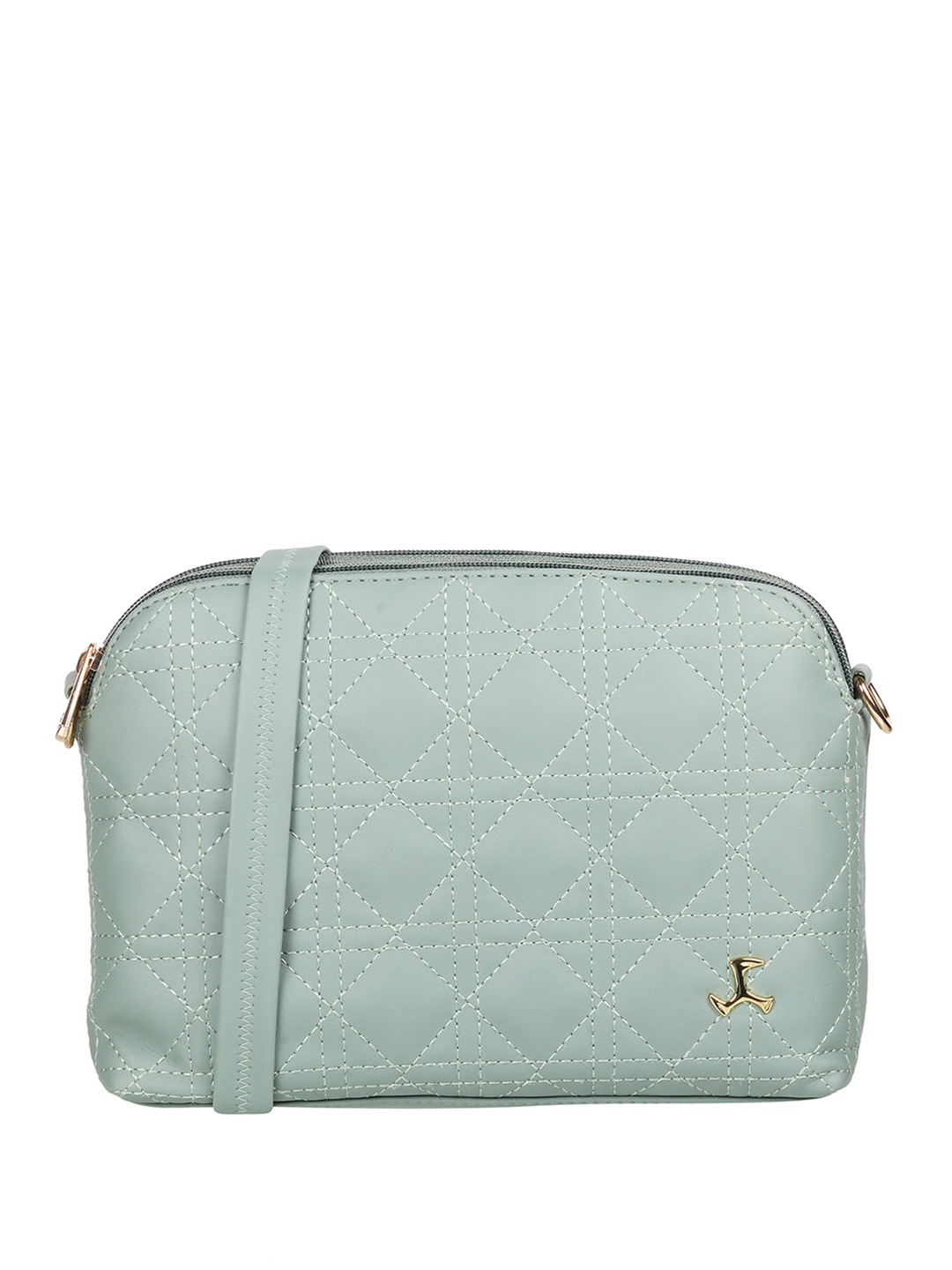 

Mochi Sea Green Structured Sling Bag with Quilted