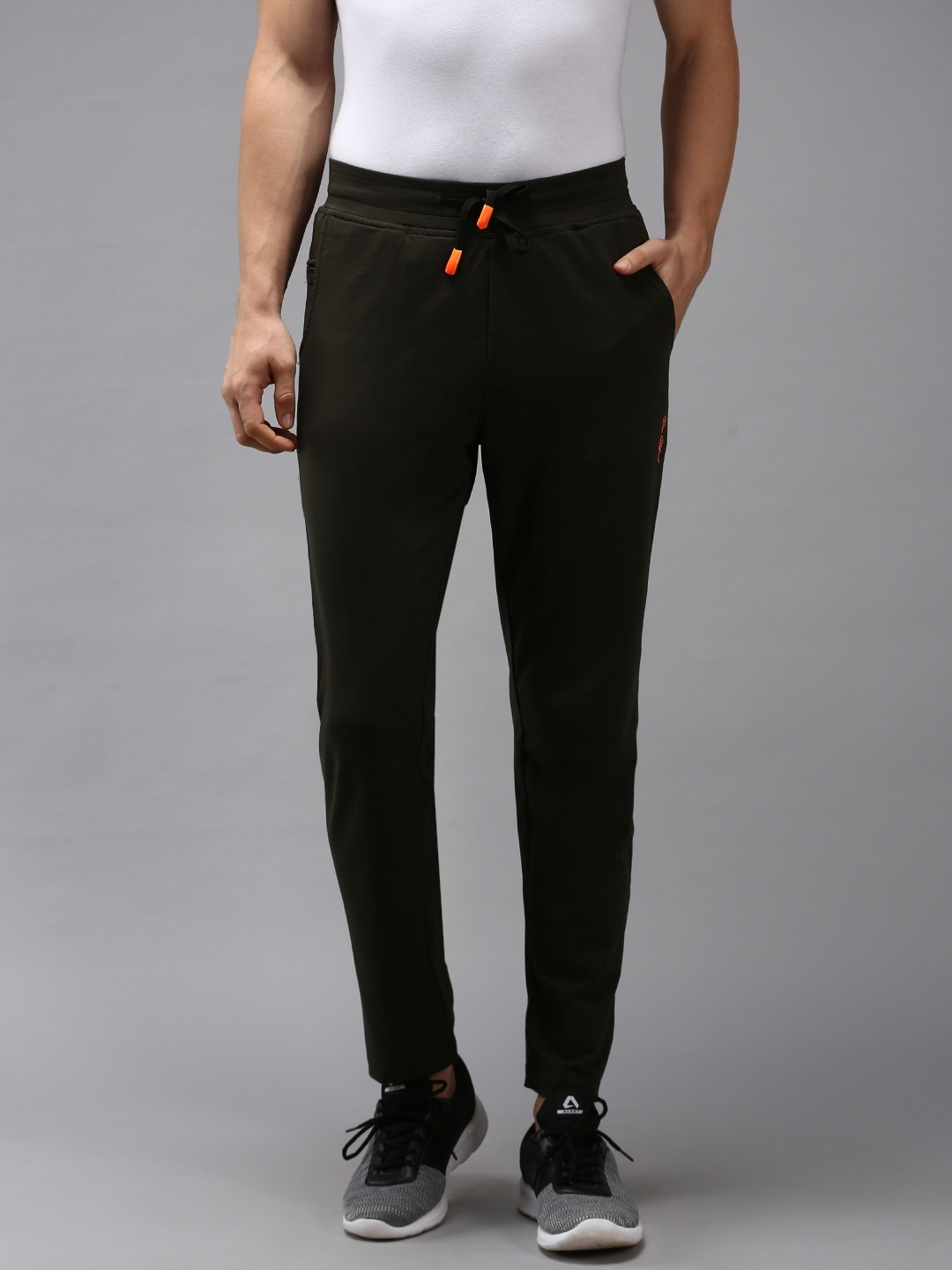 

SHOWOFF Men Olive Green Solid Track Pants