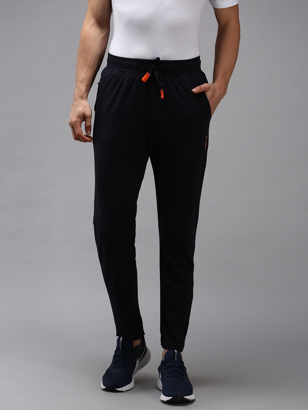 

SHOWOFF Men Navy Blue Solid Track Pants